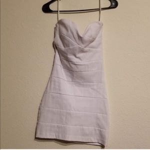 White bandage bodycon strapless dress